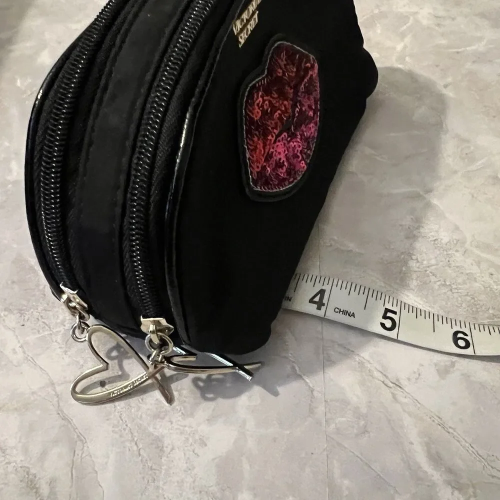 Victoria's Secret Runway Patch On-The-Go Beauty Makeup Cosmetic Bag Pouch Sequin